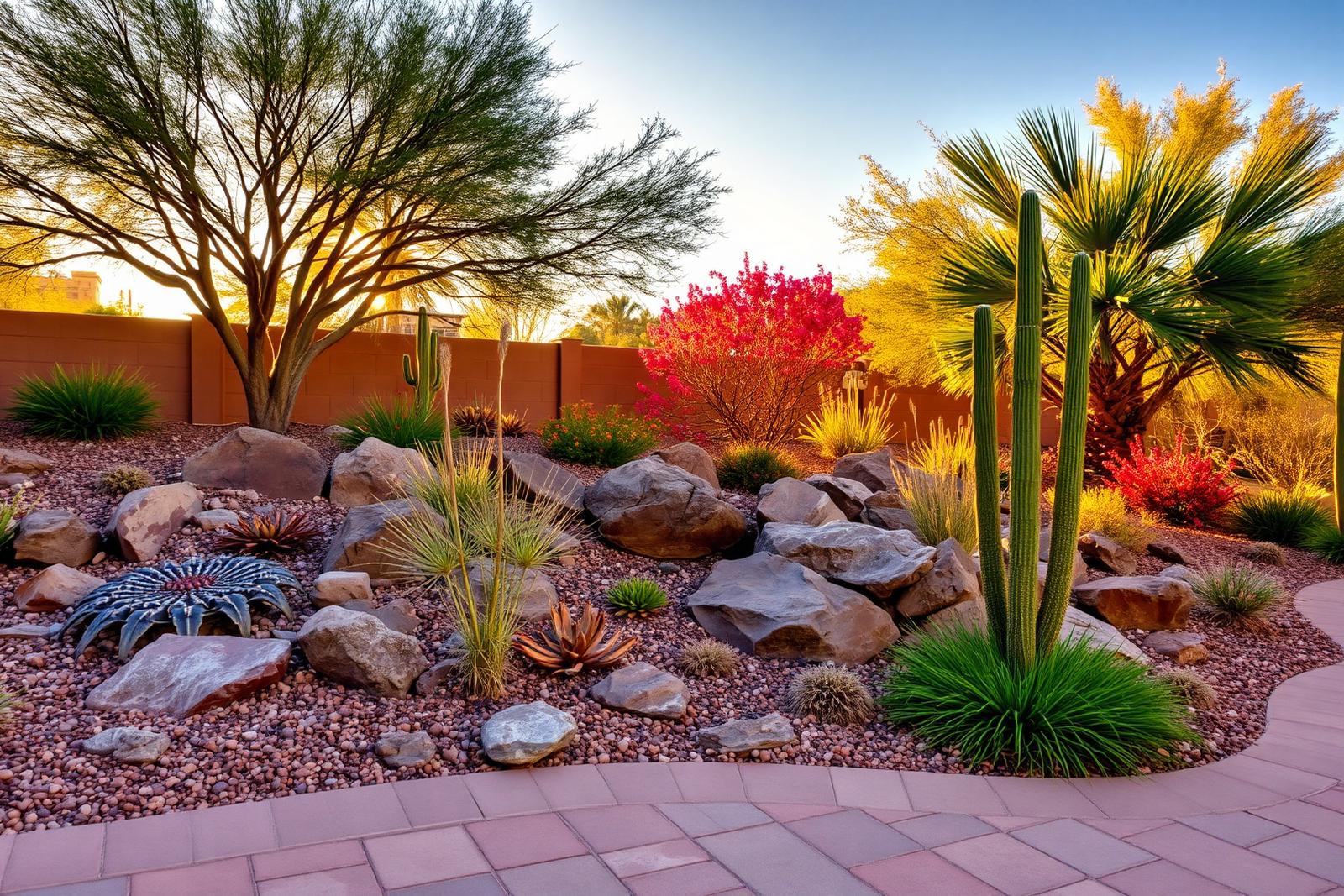 Arizona xeriscape garden by L.A.C. Landscaping